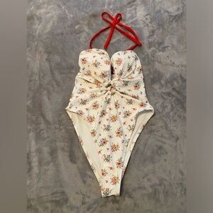 NWOT Forever 21 Red and White One Piece Swimsuit